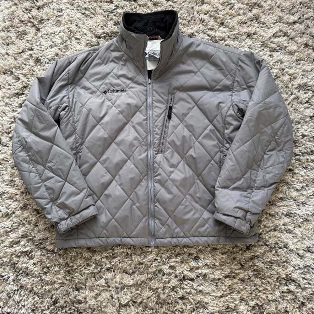 Columbia Vertex Interchange Jacket Size XL Men's Gray Quilted Diamond